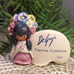 Vintage Goebel DeGrazia Flower Girl Figurine Collector Sign Dated 1983